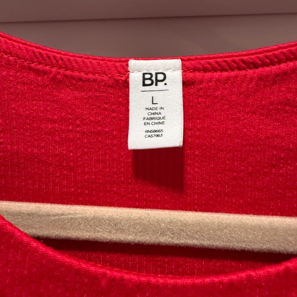 BP Red Ribbed Top - Picture 2 of 3